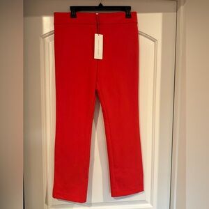 New VERONICA BEARD RUMI Ankle Pants Cropped Poppy Red Size 10